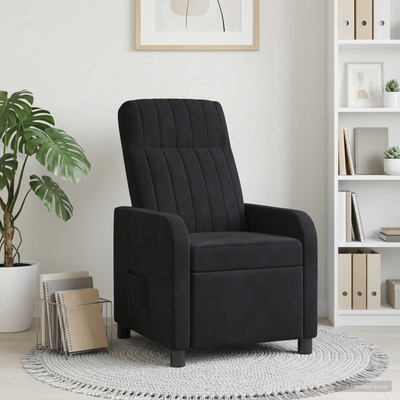 Fotel recliner Czarny Welur