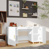 vidaXL Biurko, białe, 140x50x75 cm, materiał drewnopochodny wariant 9