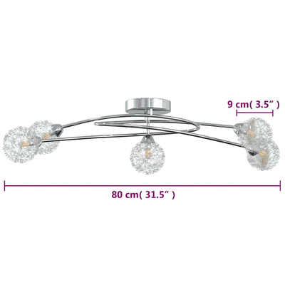 Lampa sufitowa z drucianymi kloszami, 5 żarówek LED, G9