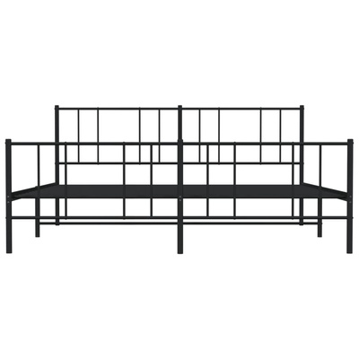 Metalowa rama łóżka z wezgłowiem i zanóżkiem, czarna, 200x200cm vidaXL