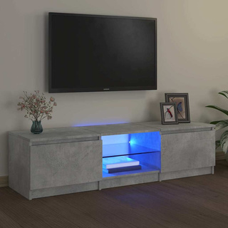 Szafka pod TV z LED, szarość betonu, 140x40x36 cm