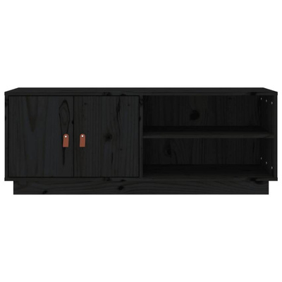 vidaXL Szafka pod TV, czarna, 105x34x40 cm, lite drewno sosnowe