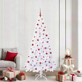 Sztuczna choinka z 300 diodami LED Biały 210 cm PVC i stal