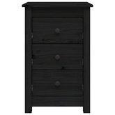 Szafki nocne, 2 szt., czarny, 40x35x61,5cm, lite drewno sosnowe