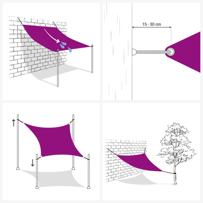 Żagiel przeciwsłoneczny, 160 g/m?, beżowy, 2x3,5 m, HDPE