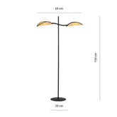 Lampa stojąca LOTUS LP2 BLACK/RATTAN
