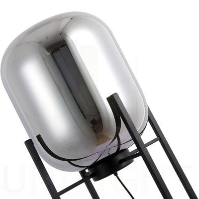 Lampa stojąca 160cm Dymiony klosz