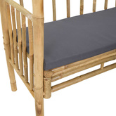 Łuk ogrodowy z ławką ciemnoszary 115 x 50 x 205 cm Bambus