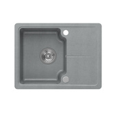 Zlewozmywak granitowy BABY TONY 116  – jednokomorowy, wpuszczany, silver stone/elementy stalowe, Quadron