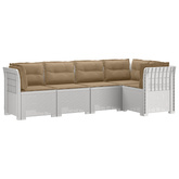 5-osobowa sofa ogrodowa z poduszkami w stylu rattanowym PP