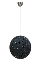 Lampa wisząca Frida z abażurem pojedyncza czarna metalowo-tkaninowa E27