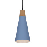 Lampa wisząca niebieska metalowa + drewno Faro Ledea 50101258