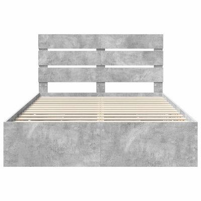 Ramka łóżka Betonowy szary 150 x 200 cm Drewno inżynieryjne