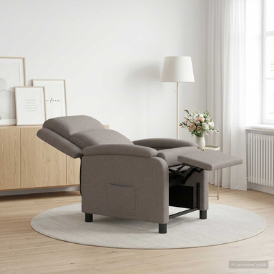 Fotel recliner Ciemnoszary tkanina