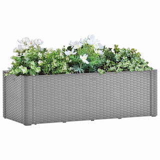 Podwyższona donica z systemem podlewania, szara, 100x43x33 cm