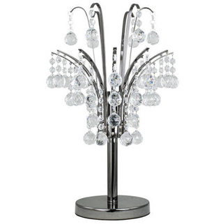 nocna biurkowa stołowa kryształowa MONTE CARLO 1 x60W E27 srebrny Lampka