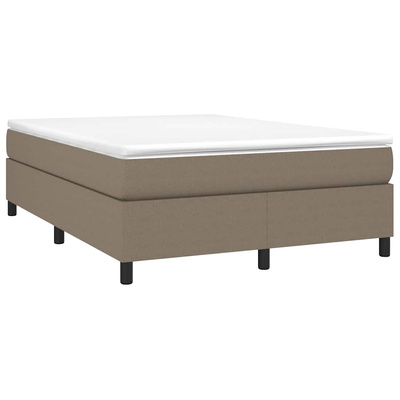 vidaXL Łóżko kontynentalne z materacem, taupe, tkanina, 140x190 cm wariant 10