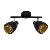 Aleksandria lampa sufitowa listwa 2x40w klosz czarny+złoty