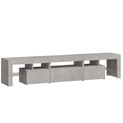 vidaXL Szafka pod TV z oświetleniem LED, szarość betonu 200x36,5x40 cm