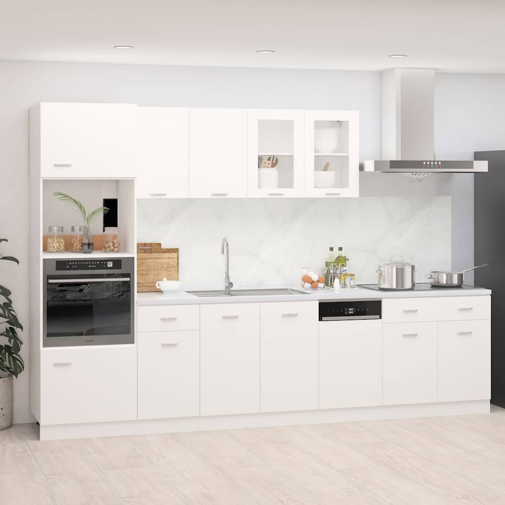 7-cz. zestaw szafek kuchennych, Lyon, biała, materiał drewnopochodny