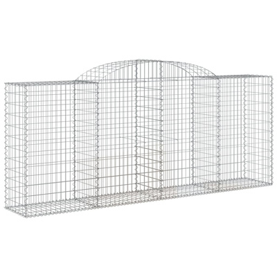 Kosze gabionowe, 6 szt, 300x50x120/140 cm, galwanizowane żelazo