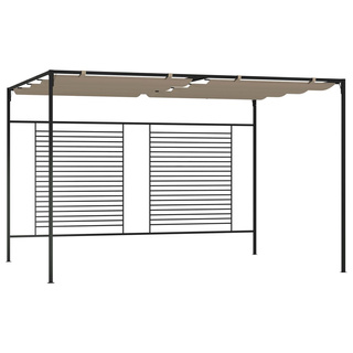 vidaXL Altana ogrodowa ze zwijanym dachem, 3x4x2,3 m, taupe, 180 g/m²