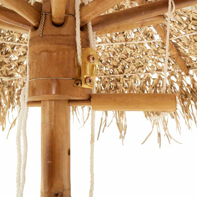 Parasol Tiki z baldachimem z liści bananowca, 240 cm, bambus