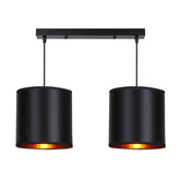Lampa wisząca z abażurami Candida czarna podwójna metalowa do salonu