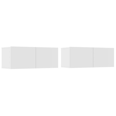 Ścienne szafki TV, 2 szt., białe, 80x30x30 cm