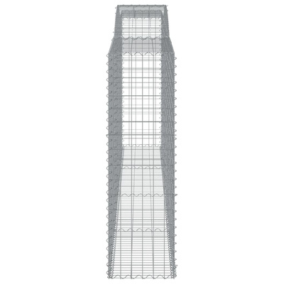 Kosze gabionowe, 7 szt, 400x50x160/180 cm, galwanizowane żelazo