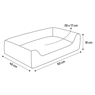 FLAMINGO Legowisko dla psa Panama, z zamkiem, 50x40x18 cm, kolor taupe