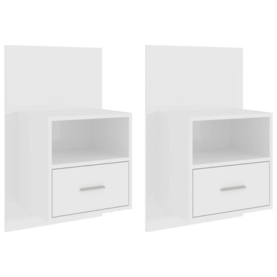 vidaXL Wiszące szafki nocne, 2 szt., białe z połyskiem model standard