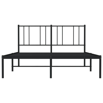 Metalowa rama łóżka z wezgłowiem, czarna, 160x200 cm wariant 6