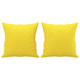 2-osobowa sofa z poduszkami, jasnożółta, 120 cm, tkanina
