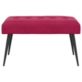 Ławka z guzikami Czerwone wino 80 x 40 x 46 cm Welur
