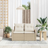 Sofa Ogrodowa z poduszką Beżowy 124 x 62 x 69 cm polirattan