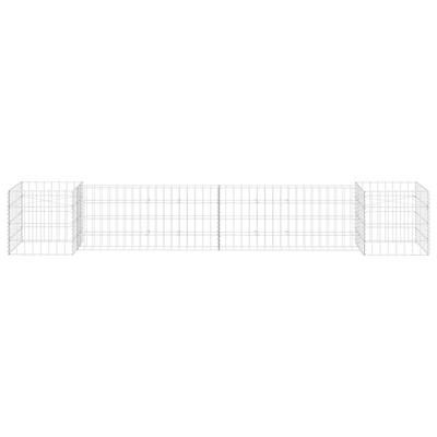 Donica gabionowa w kształcie H, drut stalowy, 260x40x40 cm