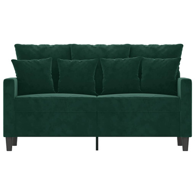 Sofa 2-osobowa, ciemnozielona, 120 cm, tapicerowana aksamitem