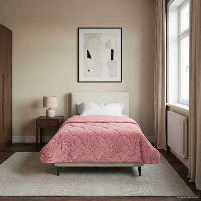 Letni Kołdra Różowy 135 x 200 cm Mikrofibra i Fleece Teddy