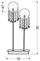 Lampka nocna Luxor szklano-metalowa podwójna srebrna nowoczesna