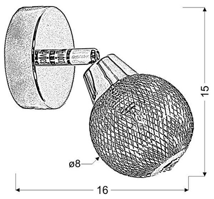 Lampa ścienna kinkiet candellux novel 91-06950 g9 chrom