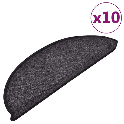 Maty na schody 10 szt. 56x17x3 cm Antracyt Półokrągłe