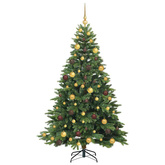 Sztuczna choinka z 300 diodami LED Zielony 180 cm PE i PVC
