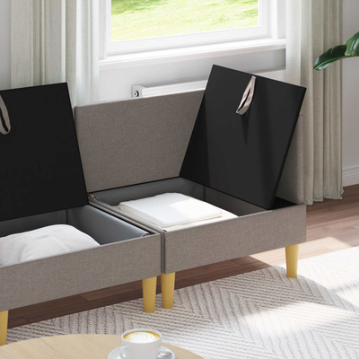 Modularny Zestaw Sofy z Przechowalnią 3 szt. Ciemnoszary