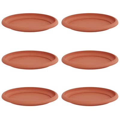 Okrągły Talerzyk Kwiatowy 6 pcs Czerwony ceglasty ? 19 x 2 cm