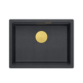 LOGAN 100 GraniteQ zlewozmywak black diamond 59,5x45,1x21,5 cm 1-komorowy wpuszczany z syfonem manualnym złoty