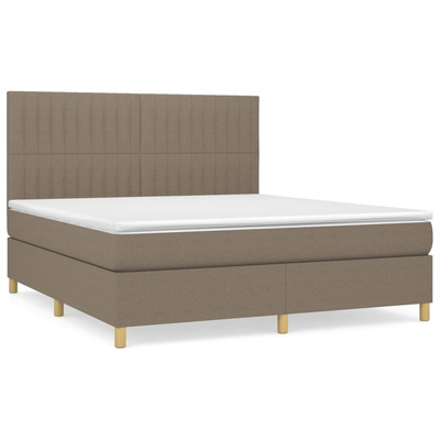 vidaXL Łóżko kontynentalne z materacem, taupe, tkanina, 180x200 cm wariant 16