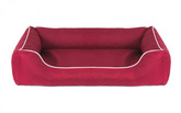 Legowisko dla psa Sofa Valencia Standard w kolorze czerwonym z białym wykończeniem Rozmiar: M - 80 x 60 cm