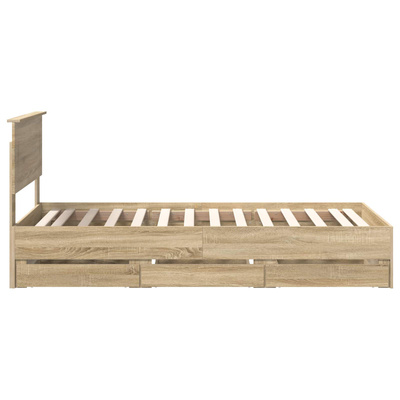 Ramka łóżka Dąb Sonoma 75 x 190 cm Drewno inżynieryjne