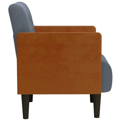 Sofa Fotel z Podłokietnikami Ciemnoszary 55 cm Aksamit